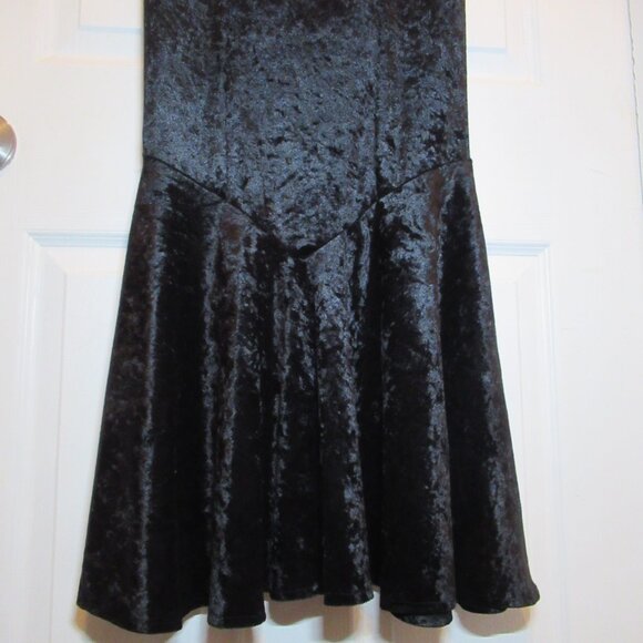 Rare Vintage Lip Service Crushed Velvet Mermaid Fishtail Morticia Skirt Black Sm - Picture 9 of 12